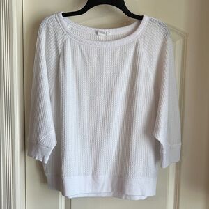 White Waffle Knit Top. Size Large
